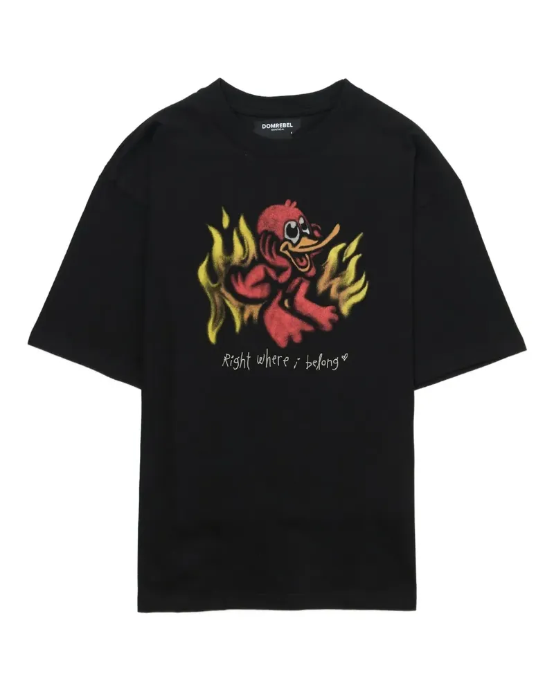DOMREBEL Inferno T-shirt - Schwarz Schwarz