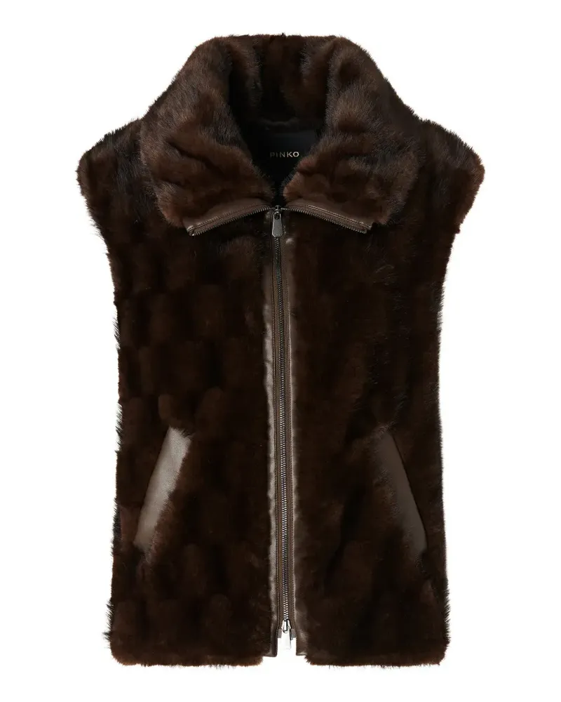 Pinko faux-fur gilet - Braun Braun