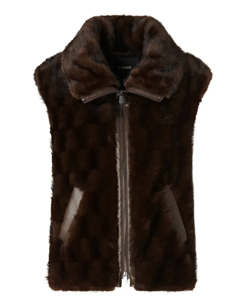 Pinko Weste aus Faux Fur - Braun Braun