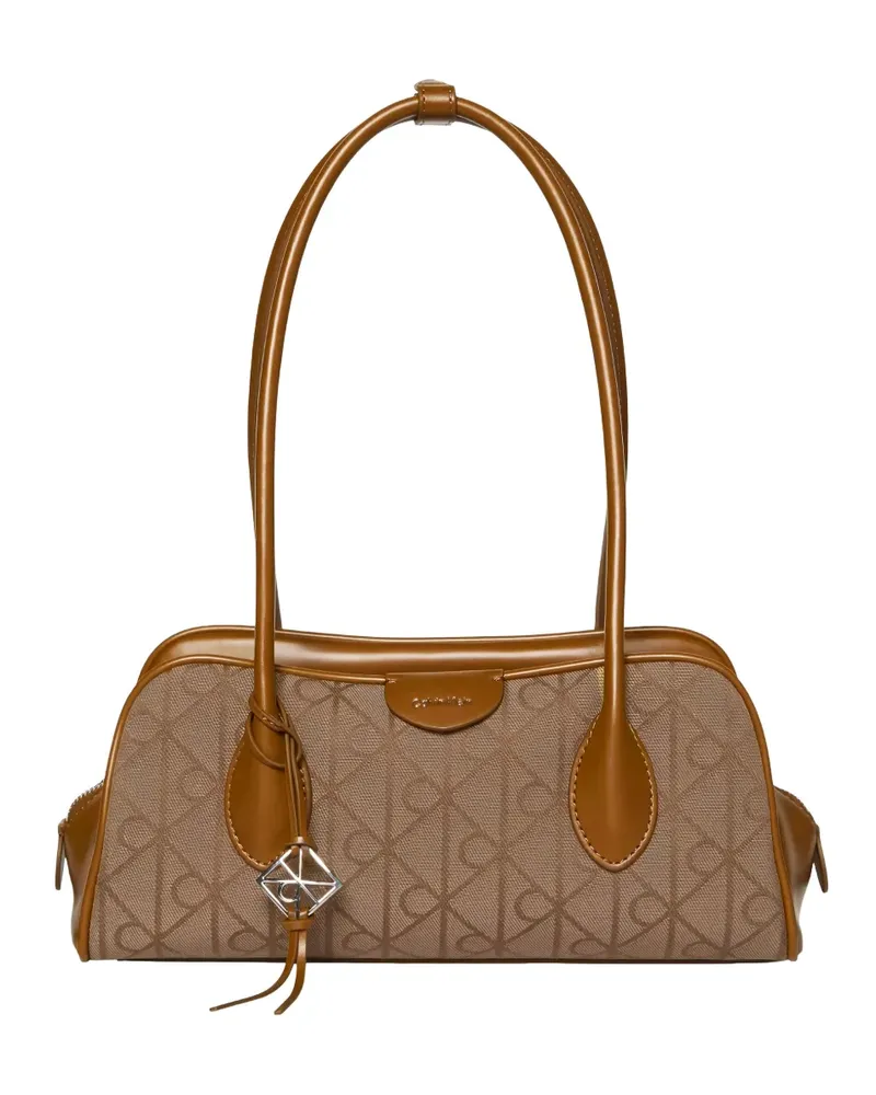 Calvin Klein Emblem monogram-pattern tote bag - Nude Nude
