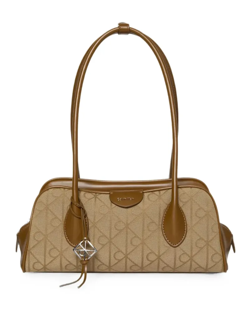 Calvin Klein Emblem monogram-pattern tote bag - Nude Nude