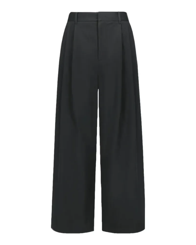 AMOMENTO two-tuck wide-leg trousers - Schwarz Schwarz