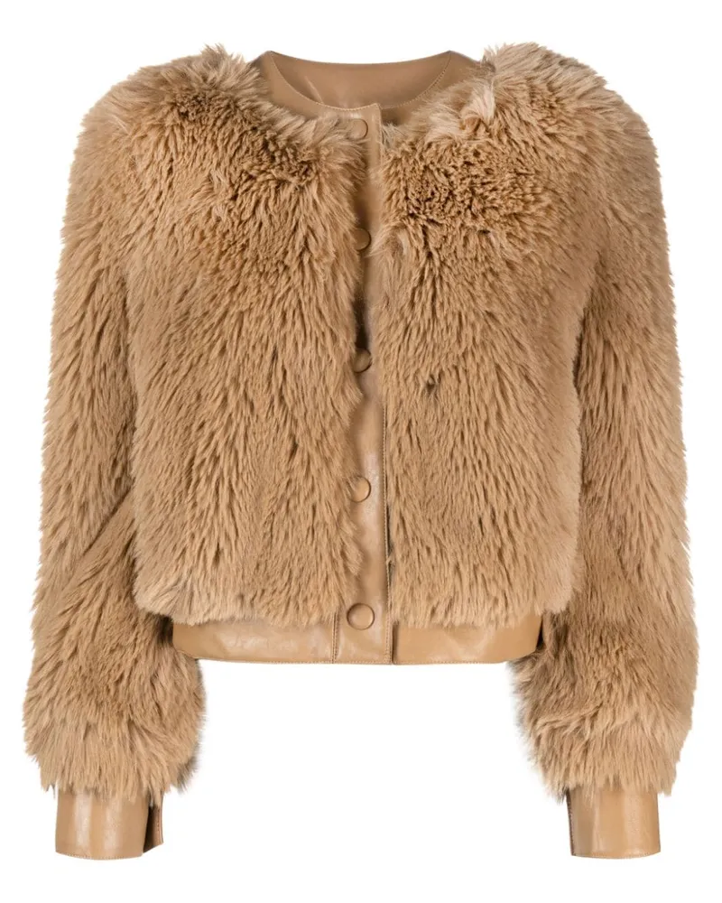 Twin-Set Jacke aus Faux Fur Braun