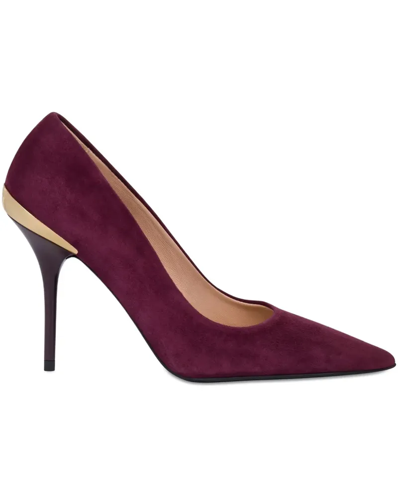Moschino Spitze Pumps im Metallic-Look - Rot Rot