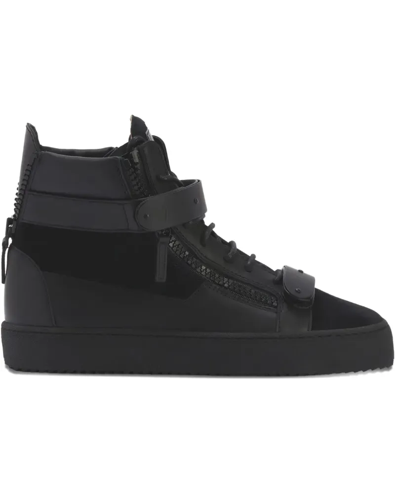 Giuseppe Zanotti COBY MATT lace-up side-zip sneakers - Schwarz Schwarz