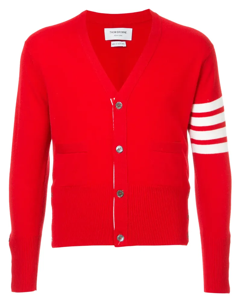 Thom Browne cashmere bar stripe cardigan - Rot Rot