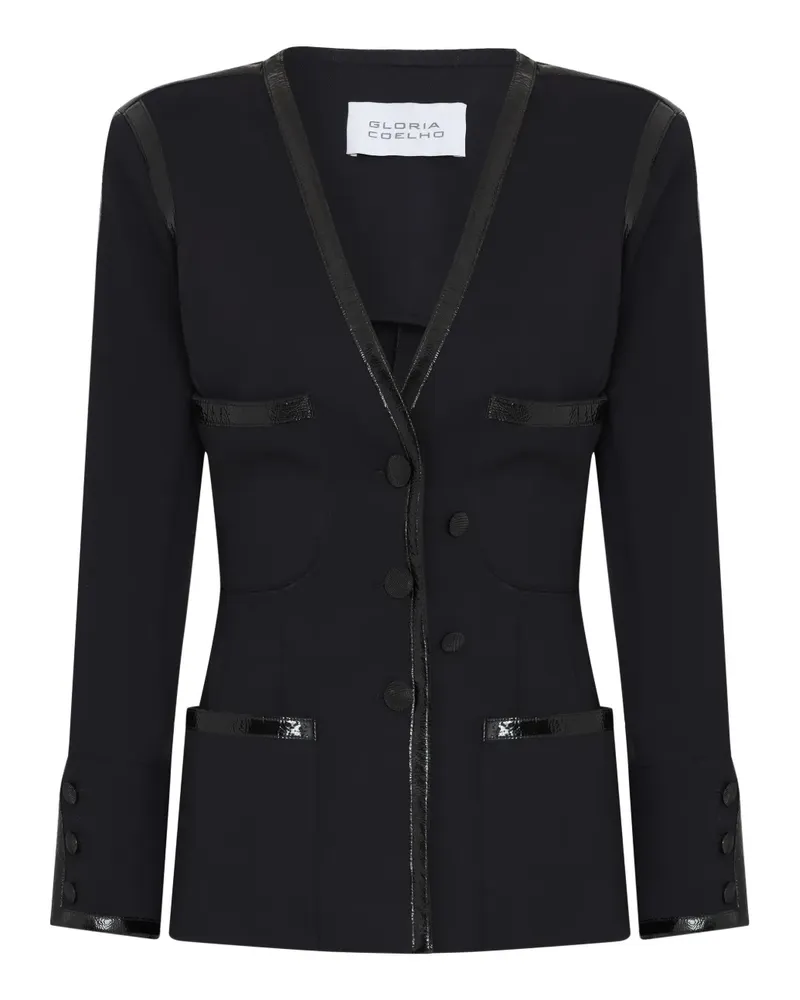 Gloria Coelho buttoned V-neck jacket - Schwarz Schwarz