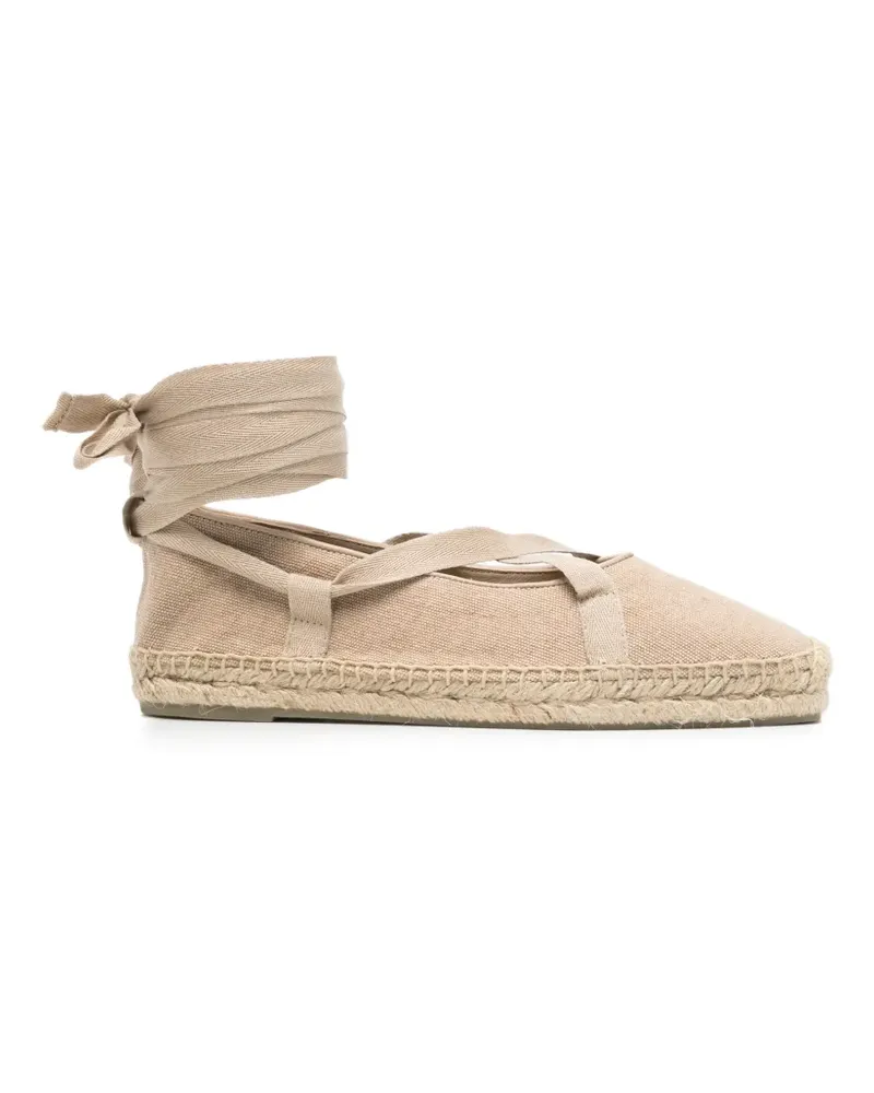 Castañer tie-fastening flat espadrilles - Nude Nude