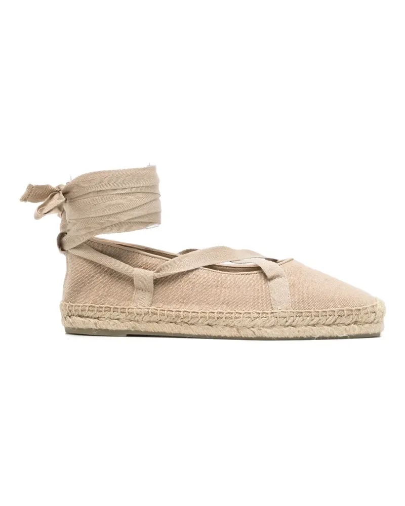 Castañer tie-fastening flat espadrilles - Nude Nude
