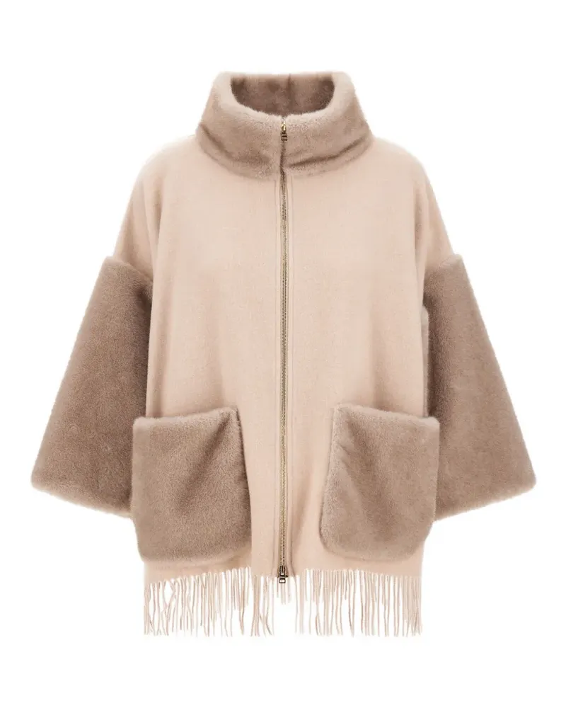 Herno Poncho mit Fransen - Nude Nude