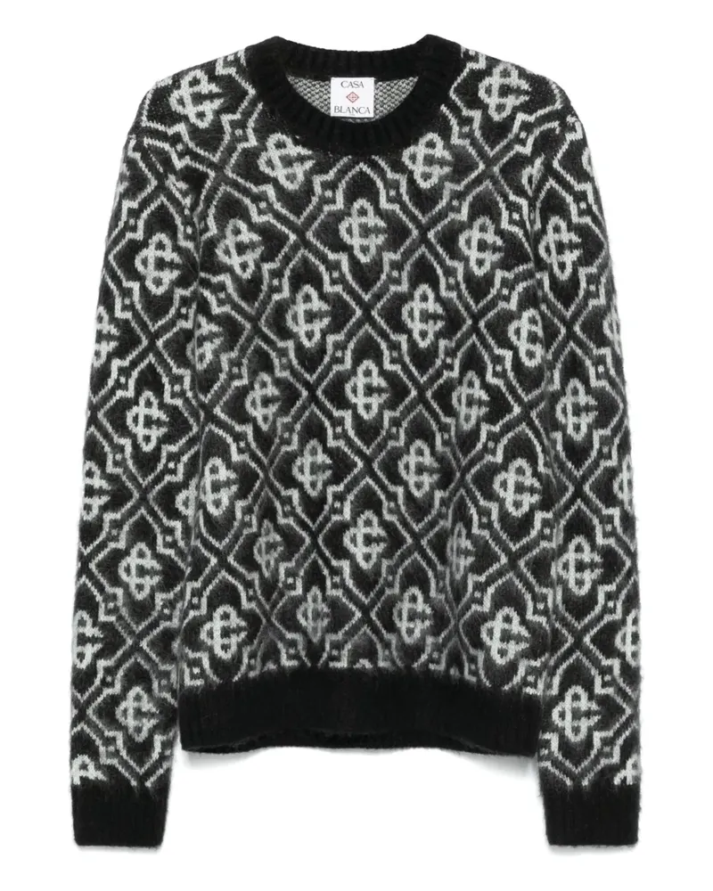 Casablanca Paris Pullover mit Monogrammmuster - Schwarz Schwarz