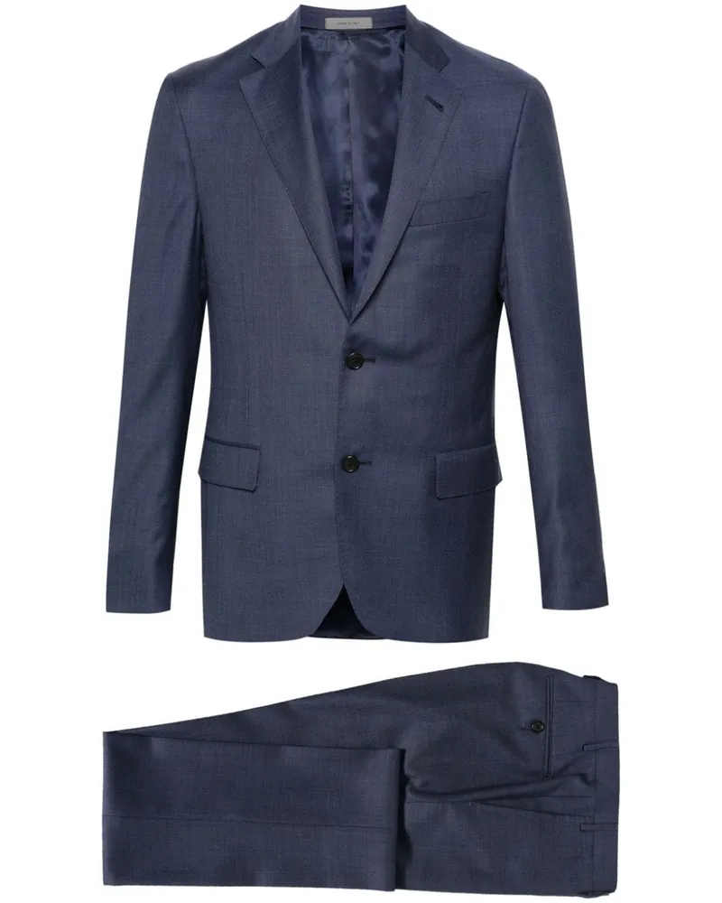 Corneliani Einreihiger Anzug aus Schurwolle Blau