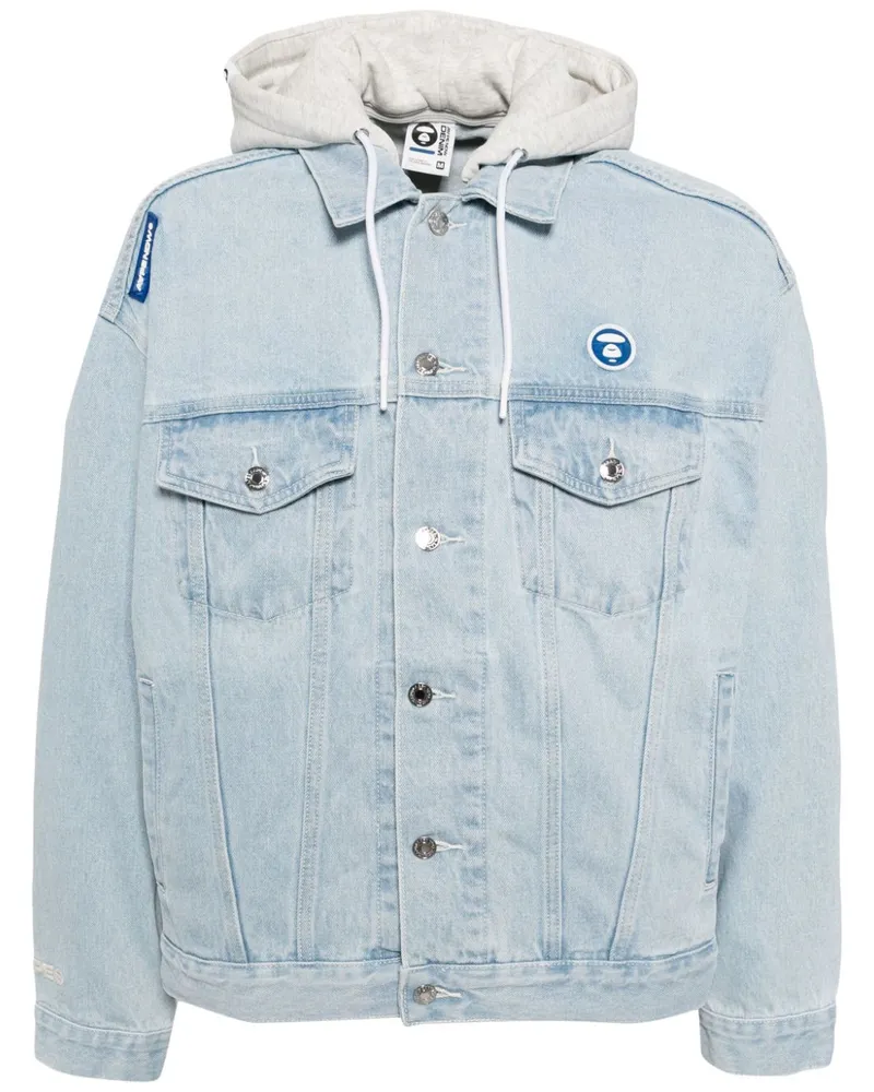 BAPE Kapuzenjacke mit Logo-Patch - Blau Blau