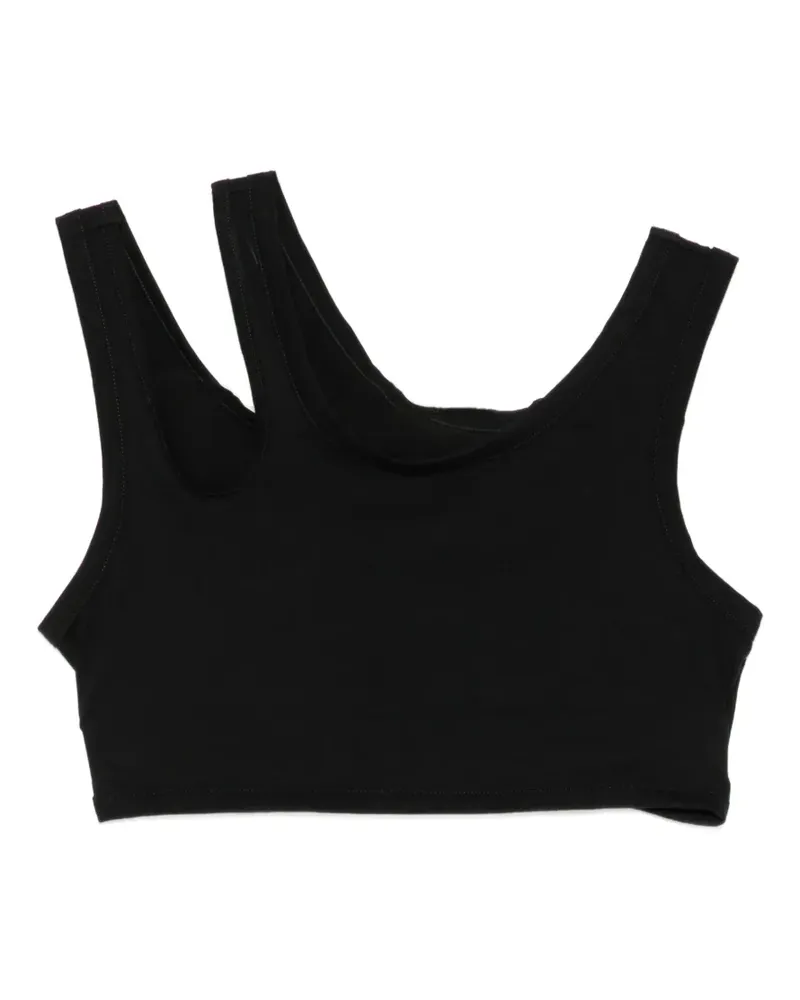 Yohji Yamamoto Cropped-Oberteil mit Cut-Out - Schwarz Schwarz