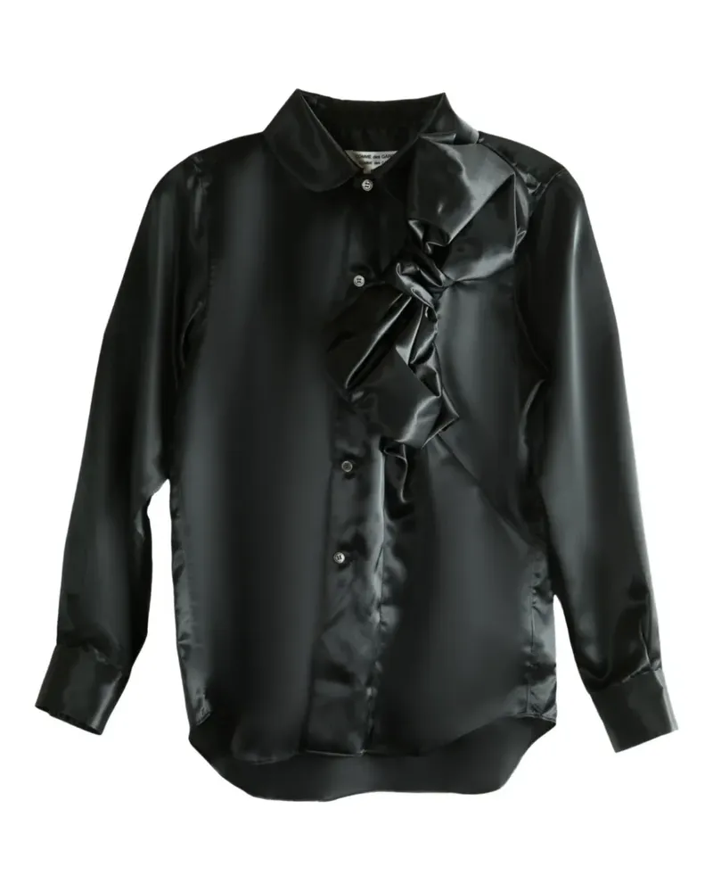 Comme des Garçons satin ruffled blouse - Schwarz Schwarz