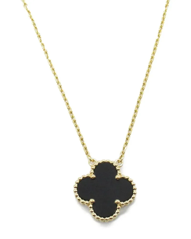 Van Cleef & Arpels 18kt Vintage Alhambra Gelbgoldhalskette mit Onyx Gold