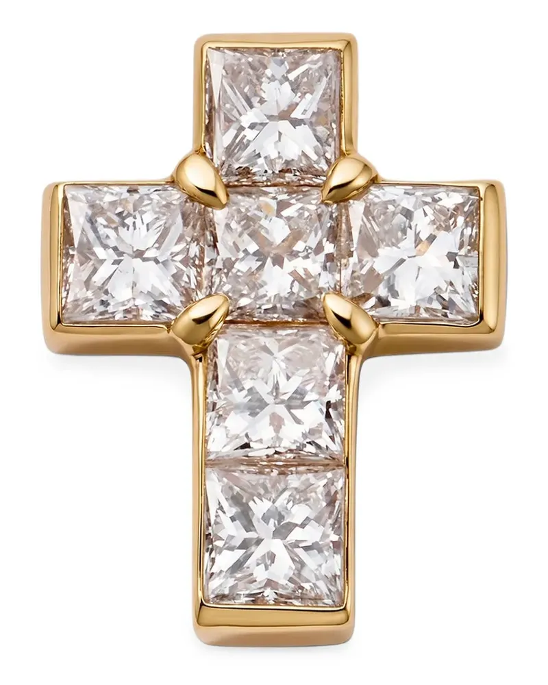 Loquet diamond cross charm - Gold Gold