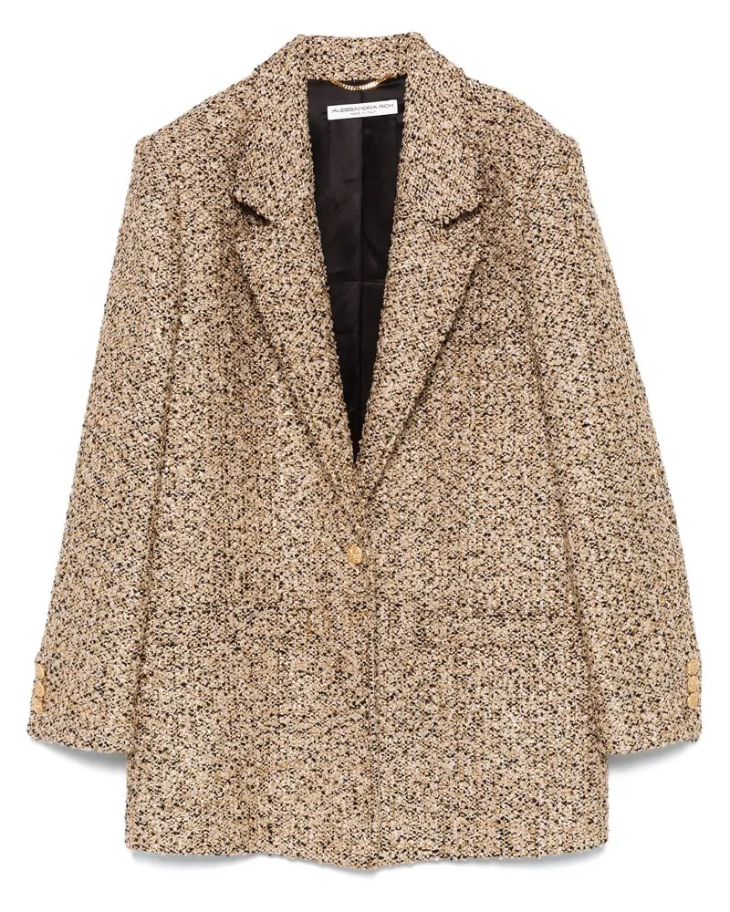 Alessandra Rich Tweed-Blazer aus Lurex - Schwarz Schwarz