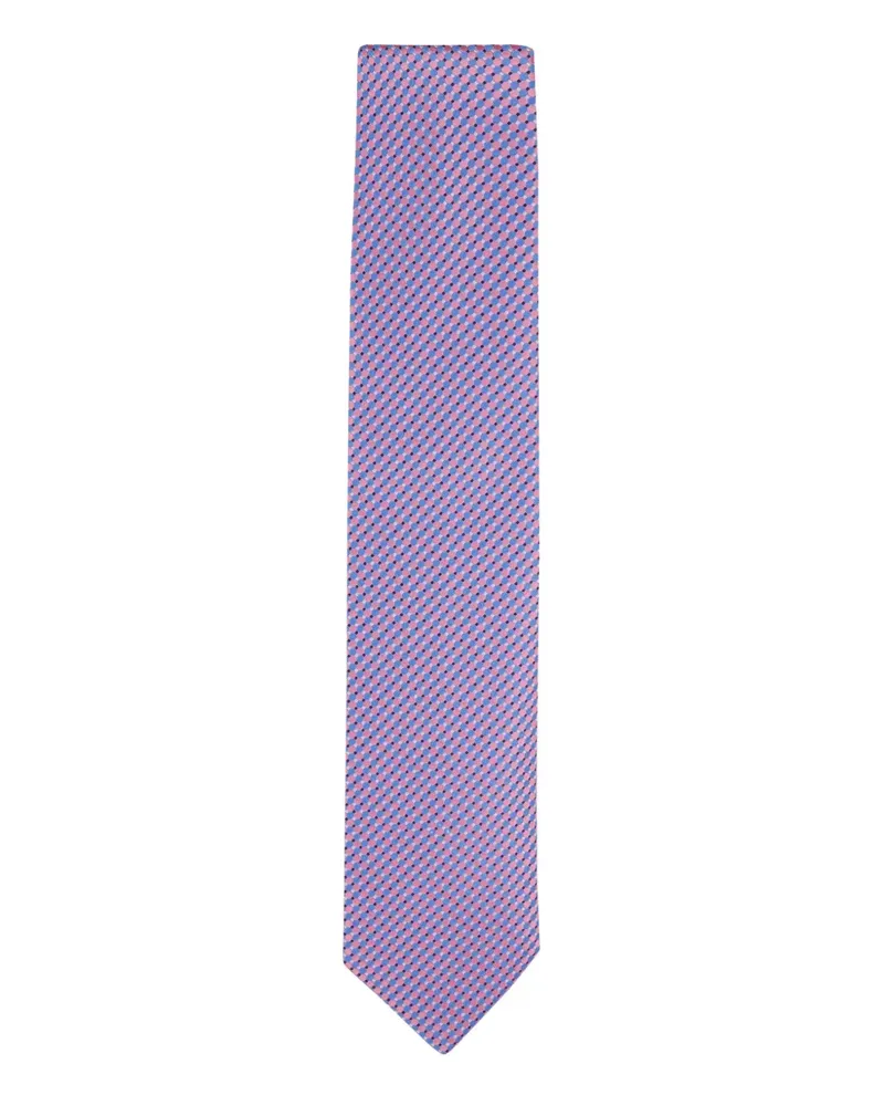 Eton Geometrisch gemusterte Seidenkrawatte - Rosa Rosa