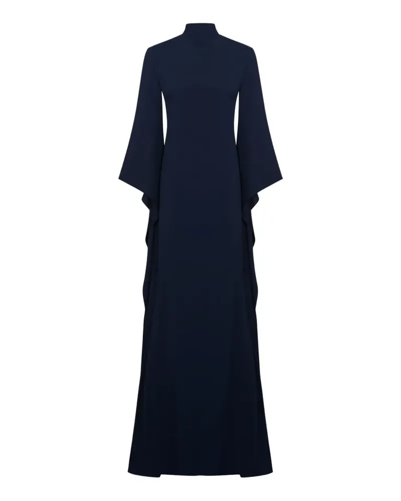 Taller Marmo Abendkleid mit drapierten Ärmeln - Blau Blau