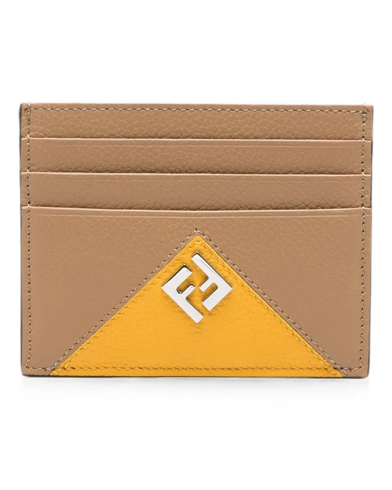 Fendi logo-plaque leather card holder - Braun Braun