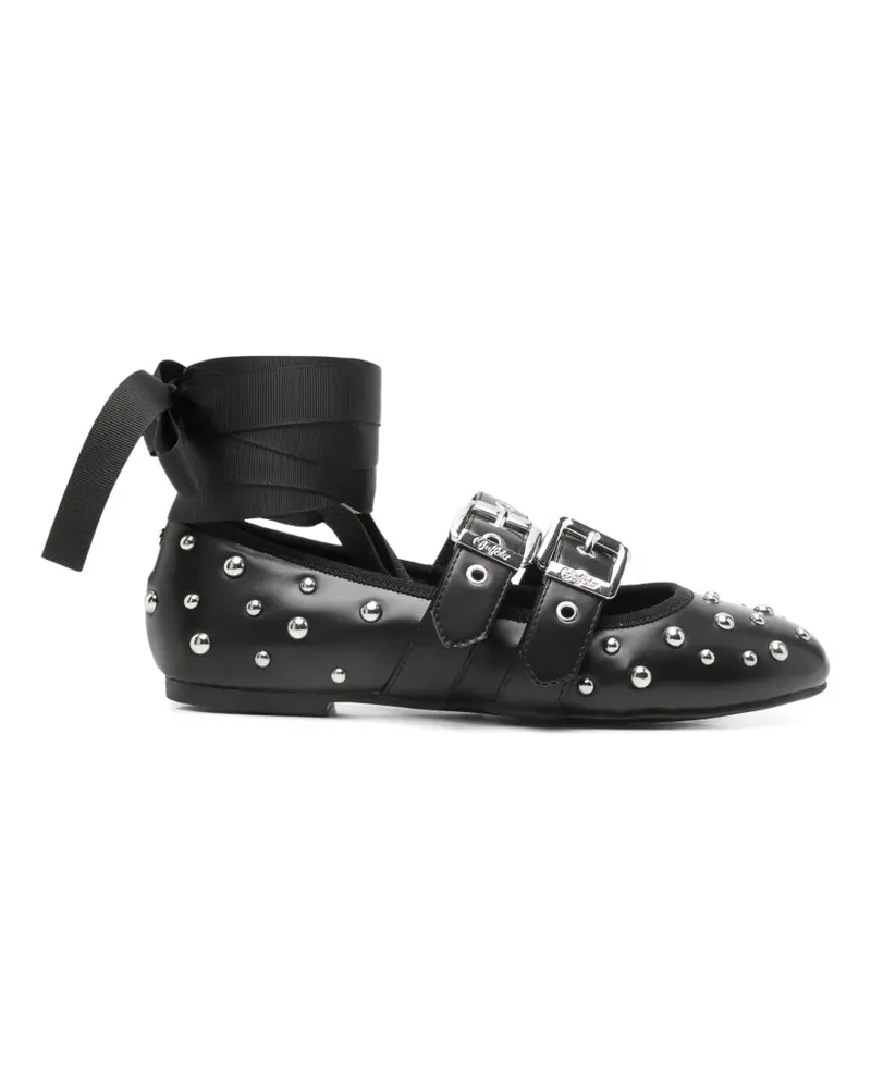 Buffalo Daphne Ballerinas mit Nieten - Schwarz Schwarz