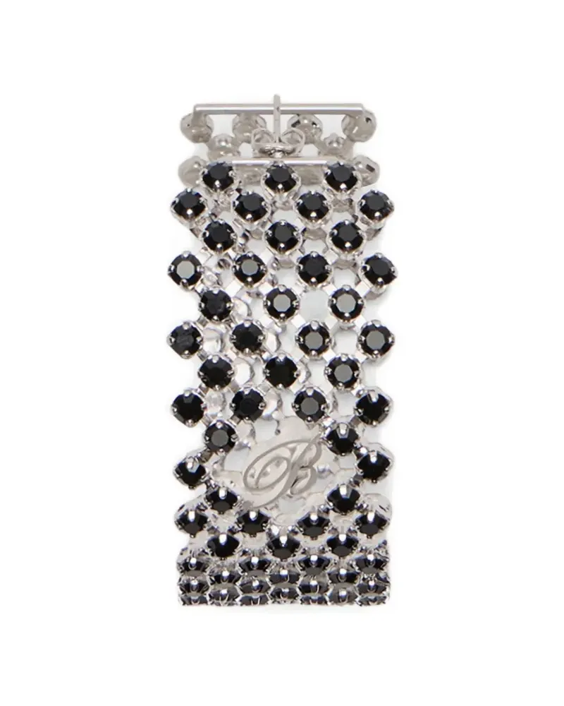 Blumarine strass circle earrings - Silber Silber