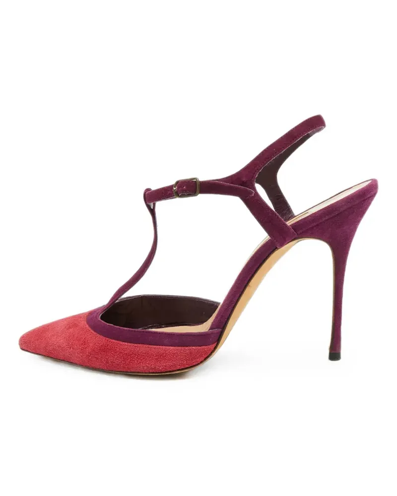 Manolo Blahnik Sandalen mit spitzer Kappe und T-Riemen - Violett Violett