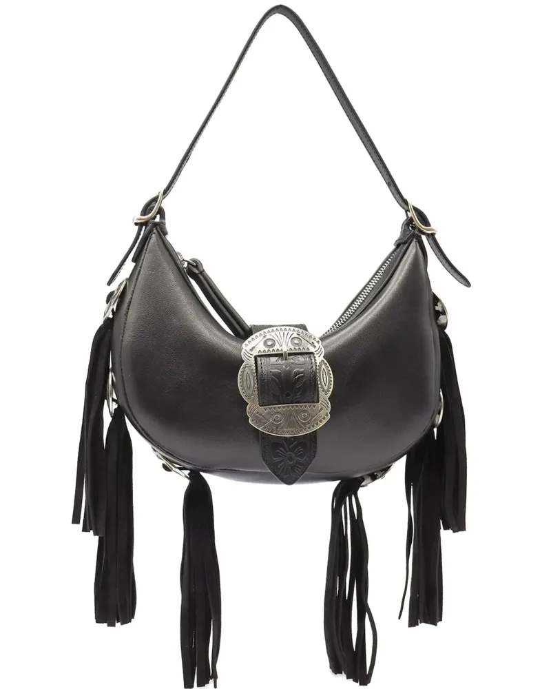 HTC Hollywood Trading Company Sheryl Beuteltasche mit Fransen - Schwarz Schwarz