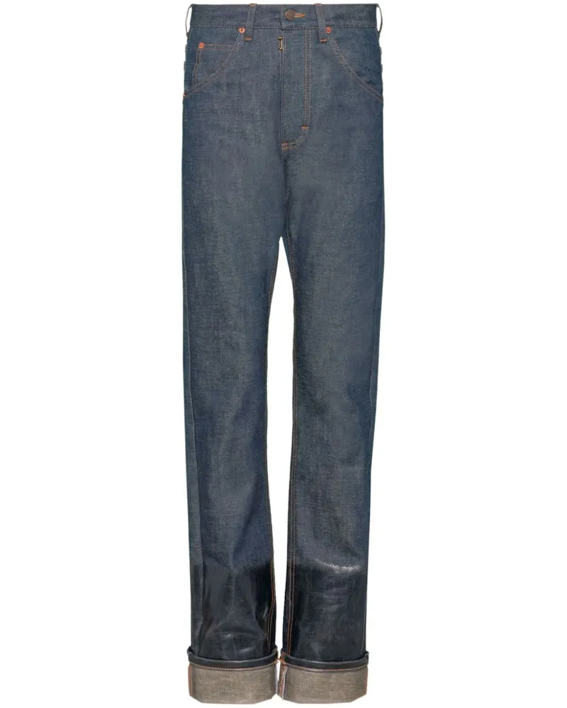 Maison Margiela Halbhohe Straight-Leg-Jeans Blau