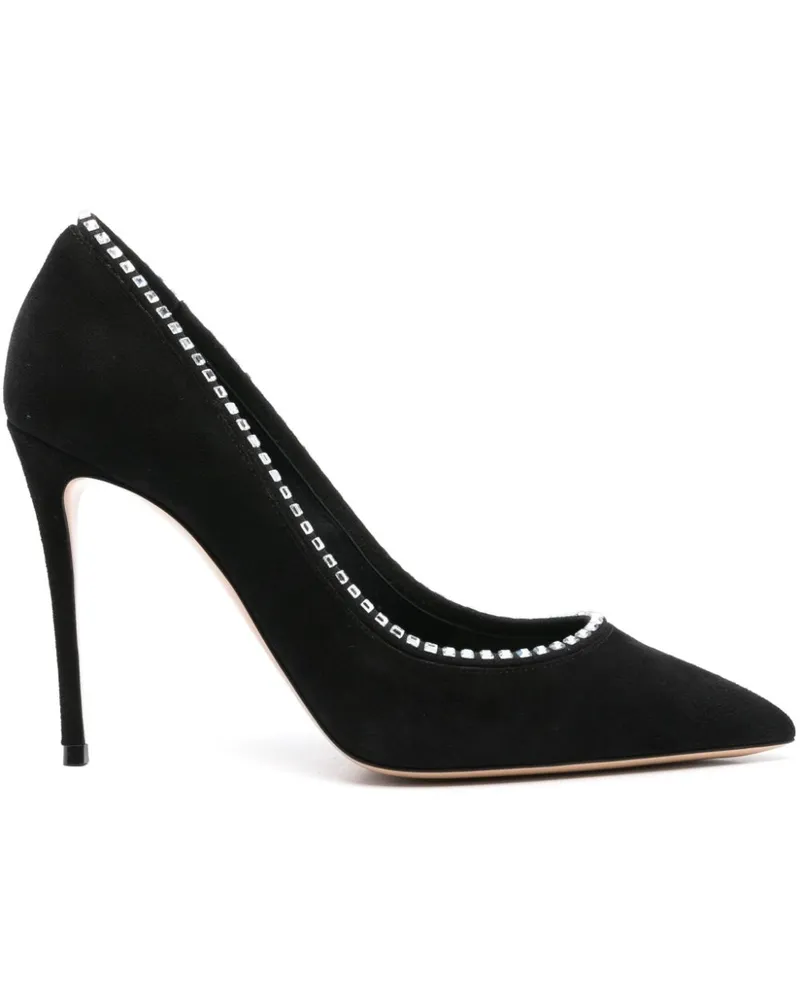 Casadei Pumps mit Kristallen 100mm - Schwarz Schwarz