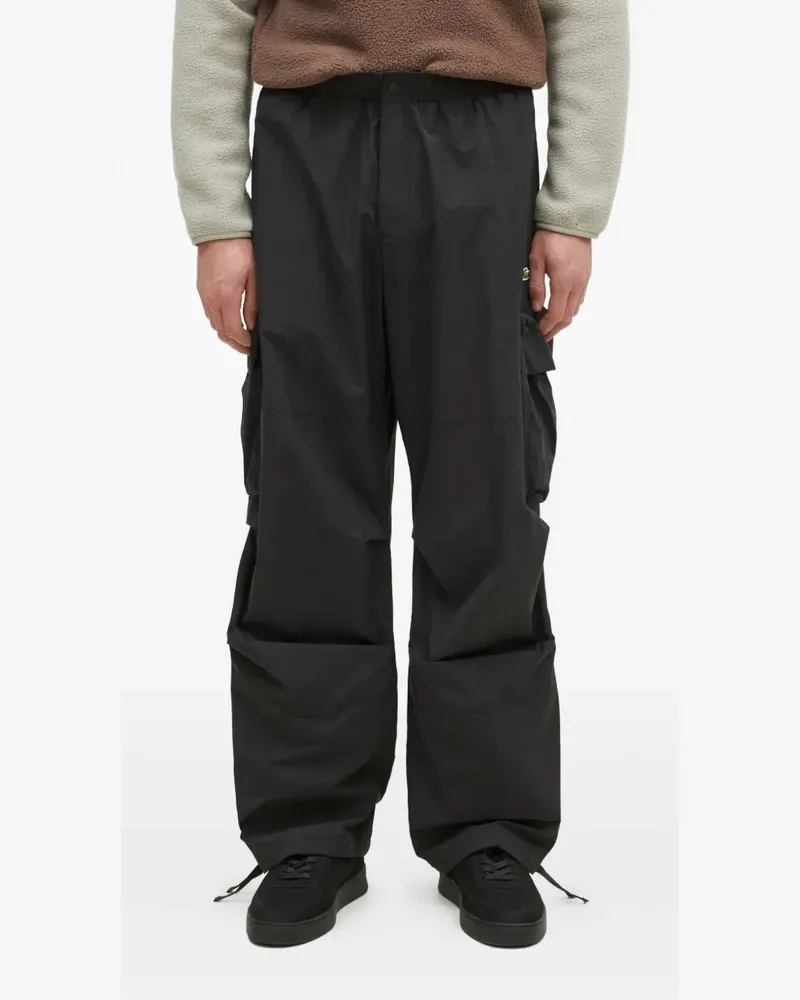 Lacoste cargo-pockets logo-appliqué trousers - Schwarz Schwarz