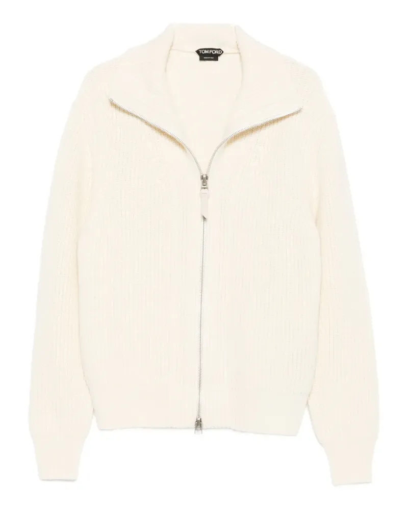 Tom Ford Stehkragen-Pullover mit Reißverschluss - Nude Nude