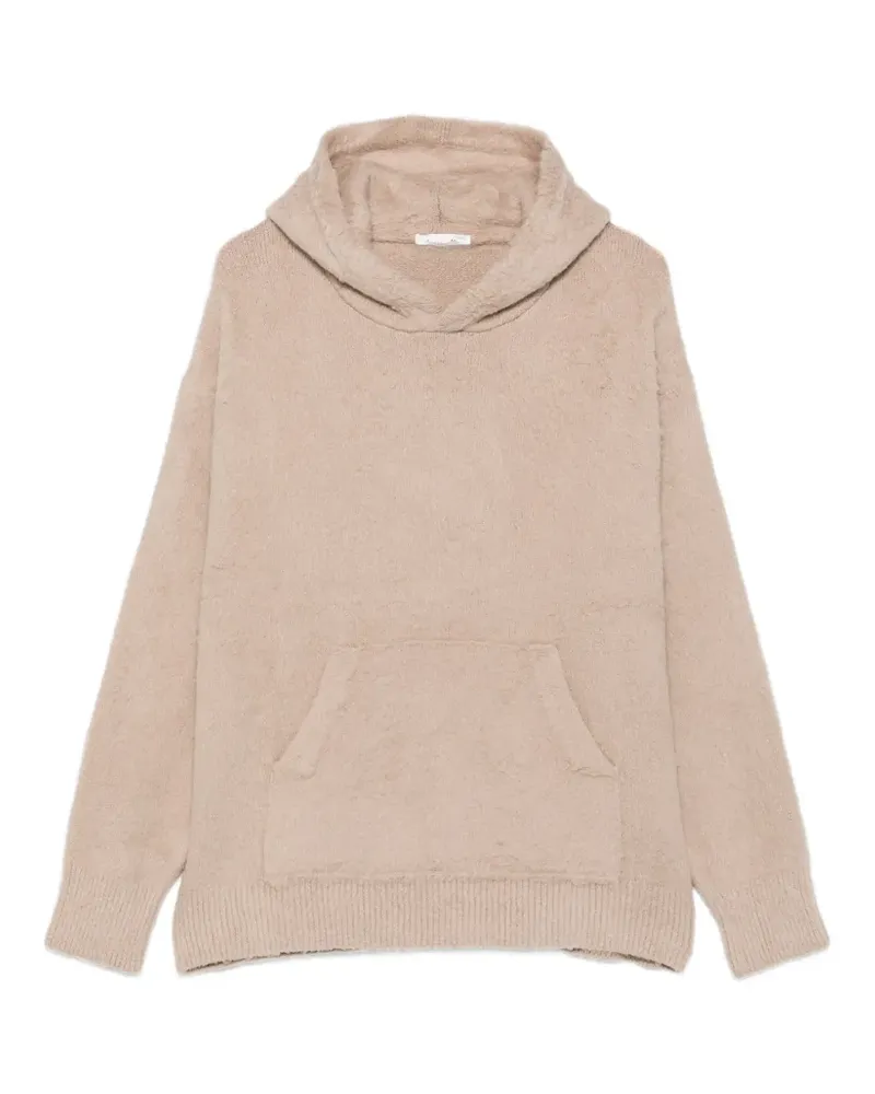 Roberto Collina Hoodie aus gebürstetem Strick - Nude Nude