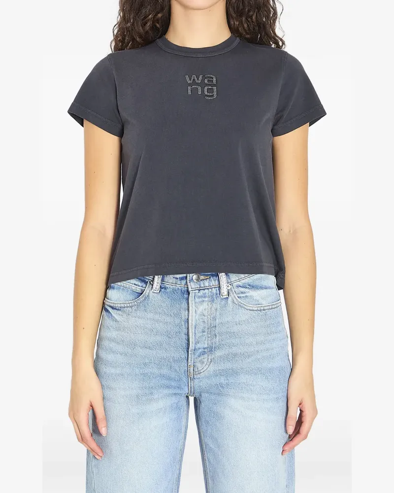 Alexander Wang logo-rhinestone T-shirt - Schwarz Schwarz
