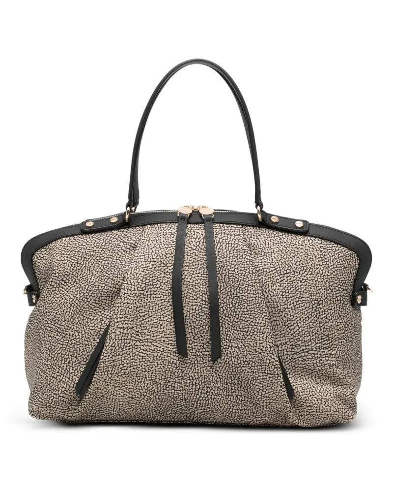 Borbonese medium Frame top-handle tote bag - Nude Nude