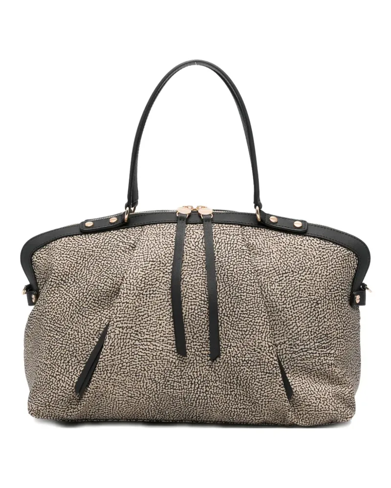 Borbonese medium Frame top-handle tote bag - Nude Nude