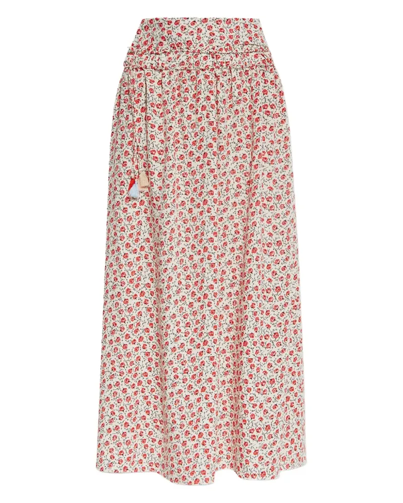 MUNTHE Rock mit Blumen-Print - Weiß Weiß