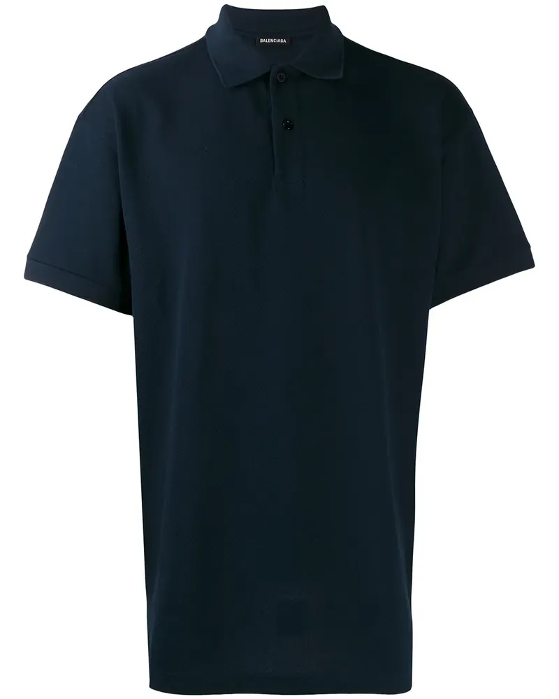 Balenciaga Poloshirt mit Logo-Stickerei - Blau Blau