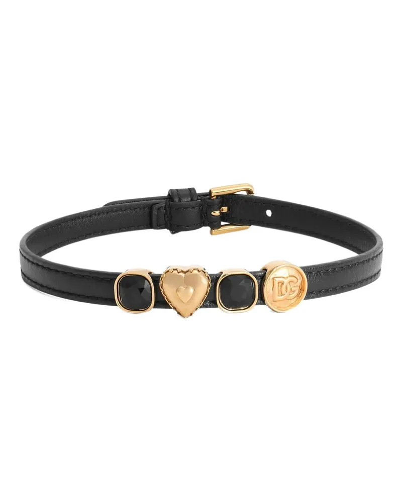 Dolce & Gabbana Choker aus Leder - Schwarz Schwarz