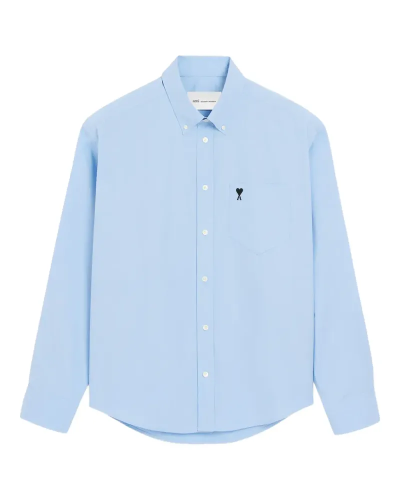 AMI Paris Kastiges Ami de Coeur Hemd aus Baumwolle - Blau Blau