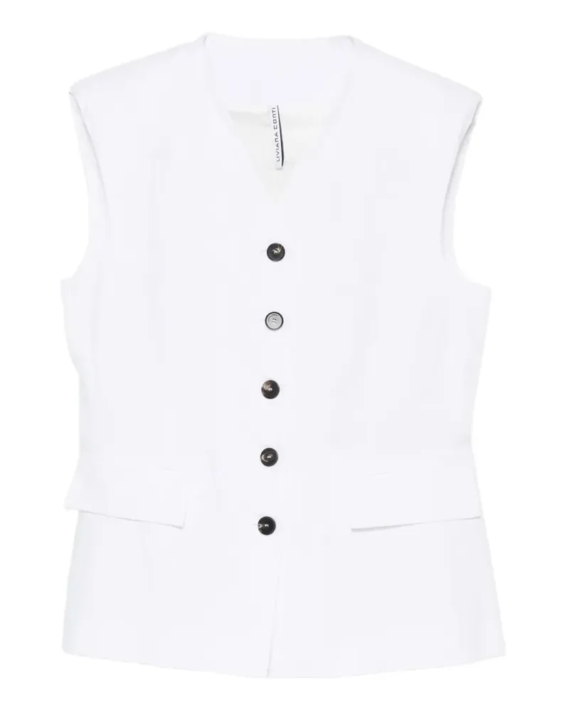 Liviana Conti button-up sleeveless waistcoat - Weiß Weiß