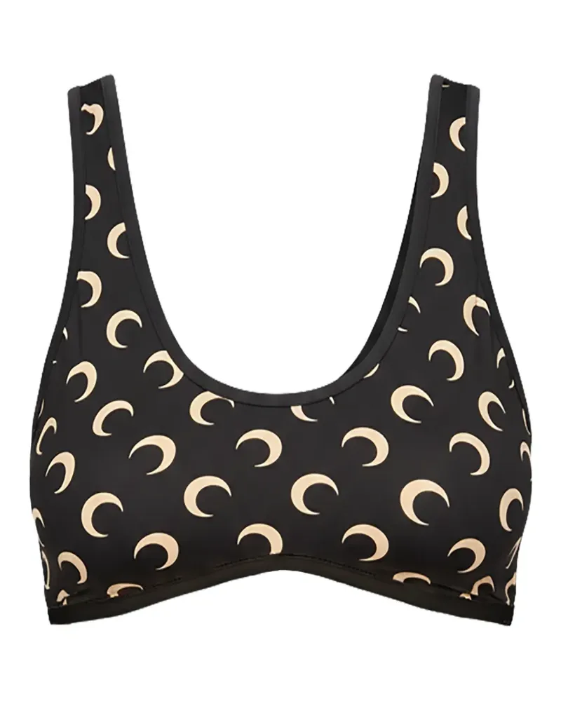 Marine Serre moon-print top bra - Schwarz Schwarz