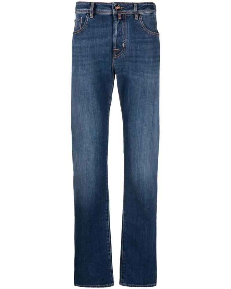 Jacob Cohën Slim-Fit-Jeans mit Logo-Patch - Blau Blau