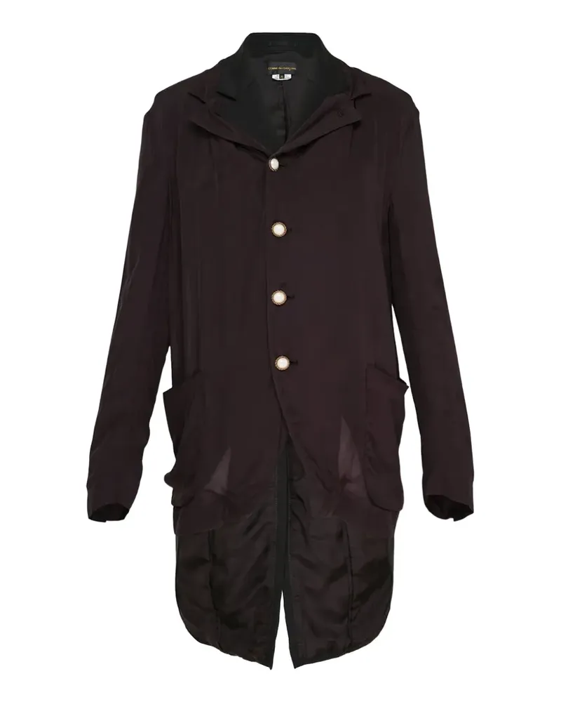Comme des Garçons Klassischer Longline-Blazer mit spitzem Saum - Schwarz Schwarz