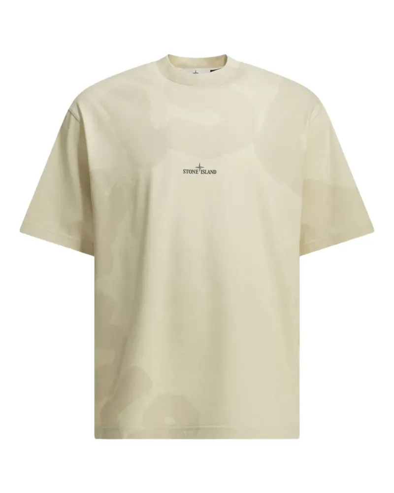 Stone Island logo-print compass T-shirt - Nude Nude