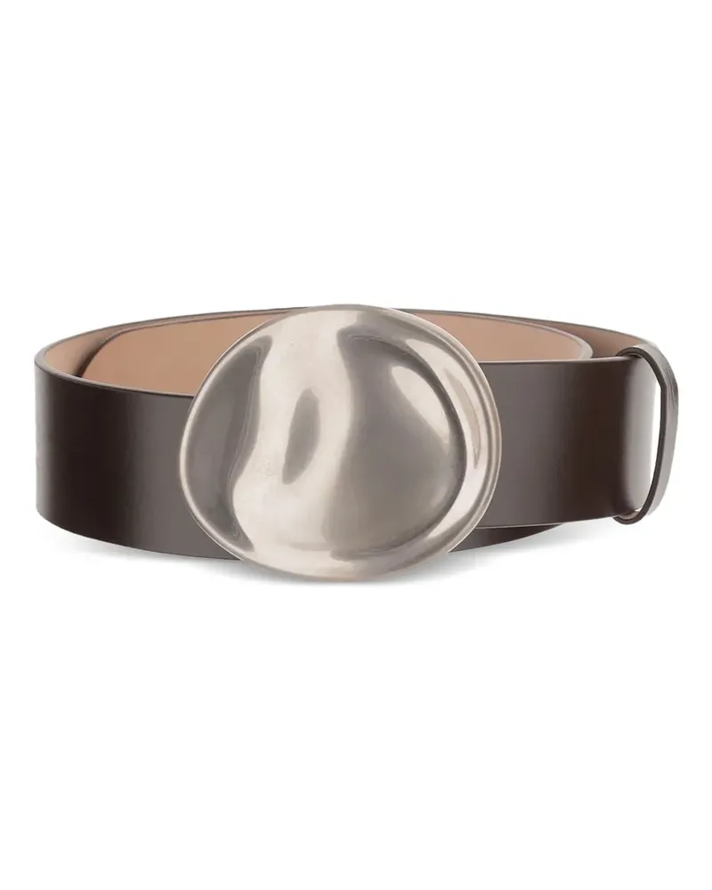 KHAITE Keefe oval-buckle belt - Braun Braun