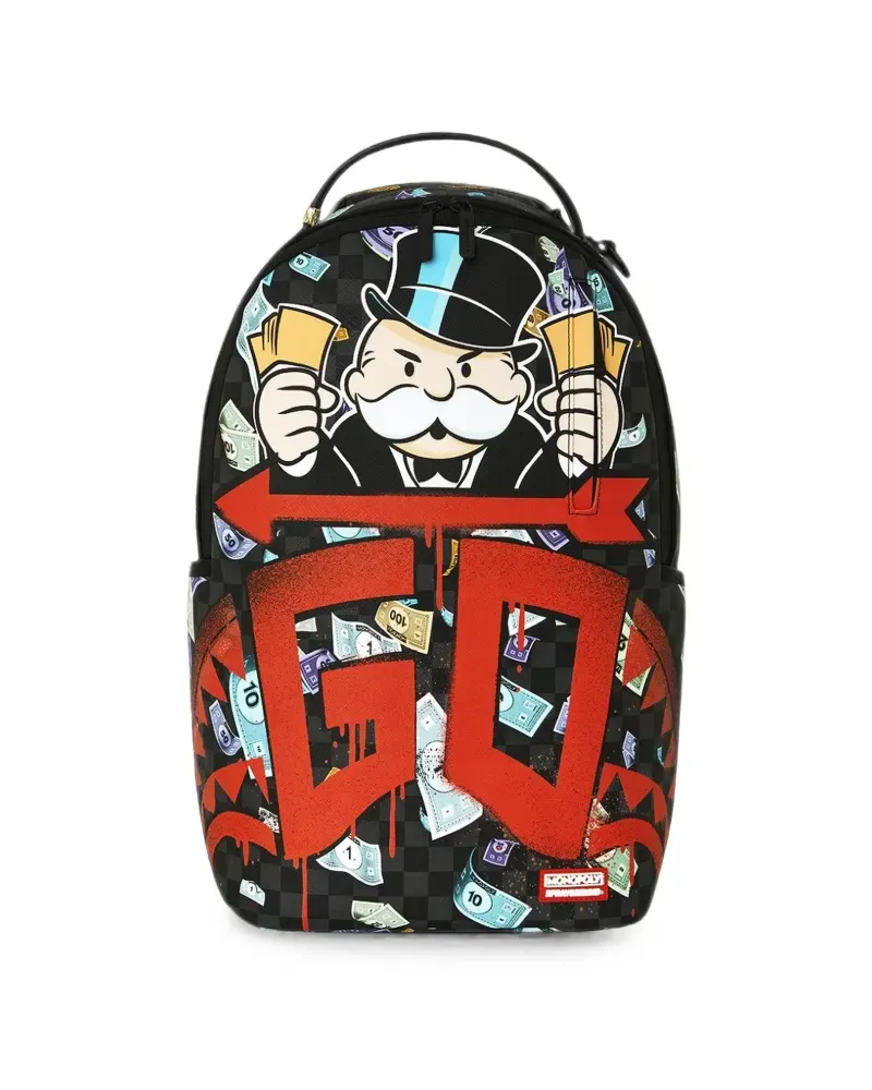 Sprayground x Monopoly Time To Go Rucksack - Schwarz Schwarz