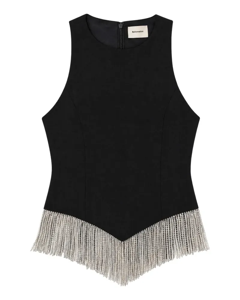 Reformation Sovina crystal-fringe sleeveless top - Schwarz Schwarz