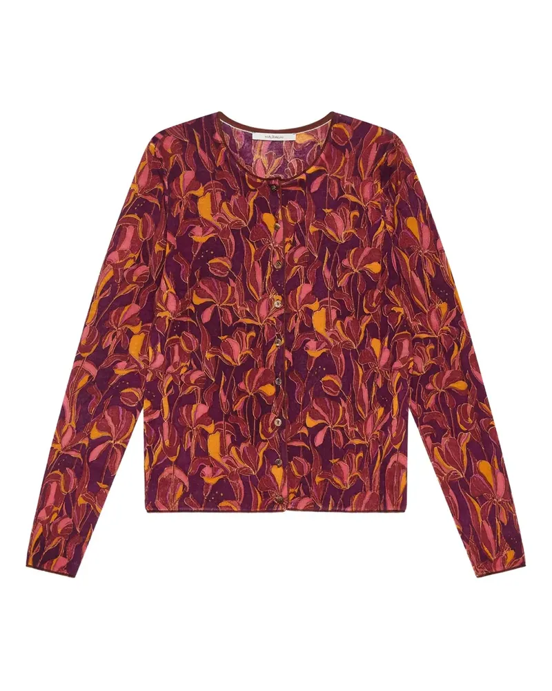 Maliparmi Geköpfter Cardigan mit Blumenprint - Rot Rot